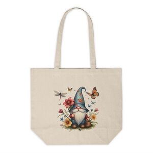 Spring Garden Gnome Custom Canvas Tote Bag